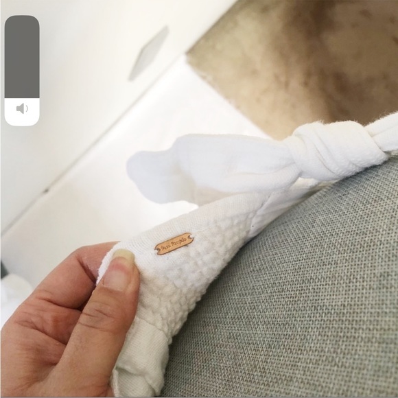 Free People white linen blend one shoulder maxi wrap dress size small - Picture 4 of 7